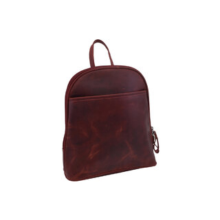 Dámský kožený batoh červený 250101