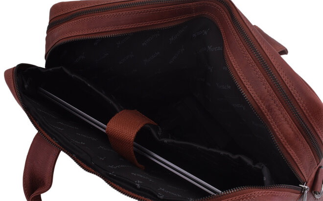Kožená taška na notebook růžová 370116