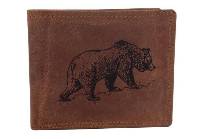 Pánská peněženka MERCUCIO světlehnědá vzor 99 medvěd hnědý 2911908