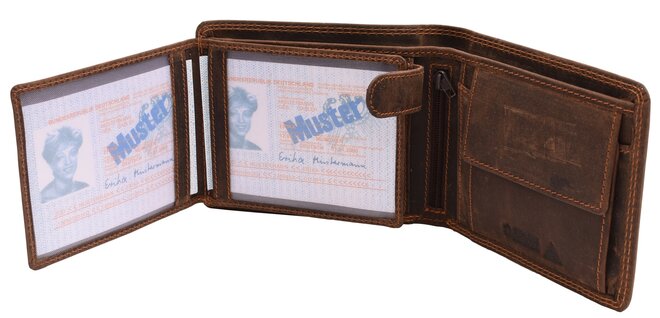 Pánská peněženka RFID MERCUCIO světlehnědá embos beran 2911908