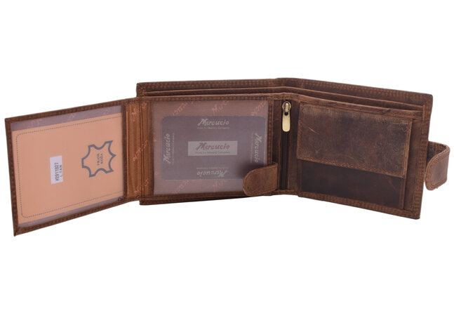 Pánská peněženka MERCUCIO světlehnědá vzor 60 myslivec a pes 2911927