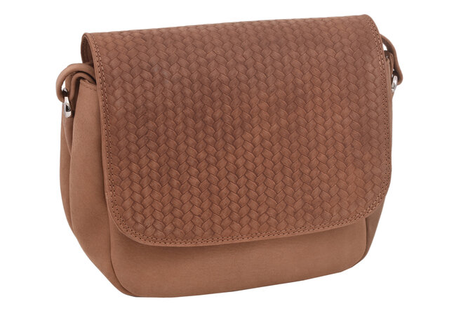 Dámská kožená crossbody kabelka béžová 510106