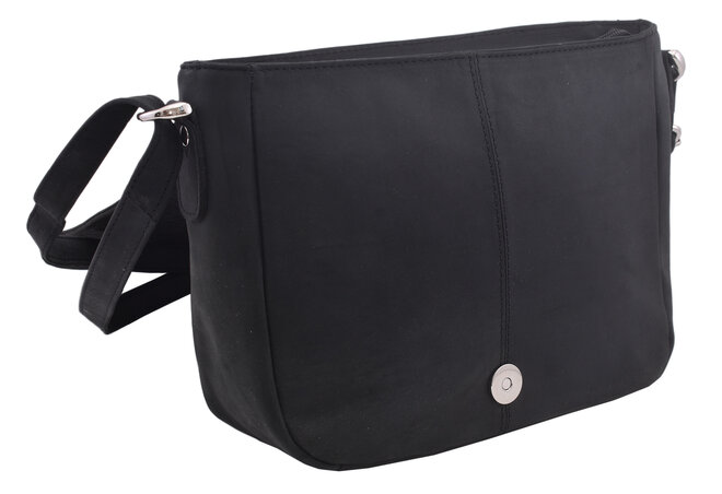 Dámská kožená crossbody kabelka černá 250112