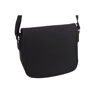 Dámská kožená crossbody kabelka černá hladká 250112