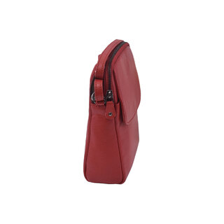 Dámská kožená crossbody kabelka červená 250118