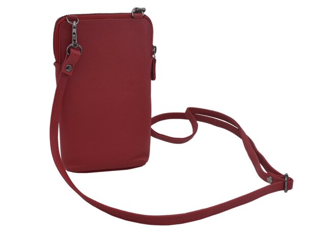 Dámská kožená crossbody kabelka červená 2511539