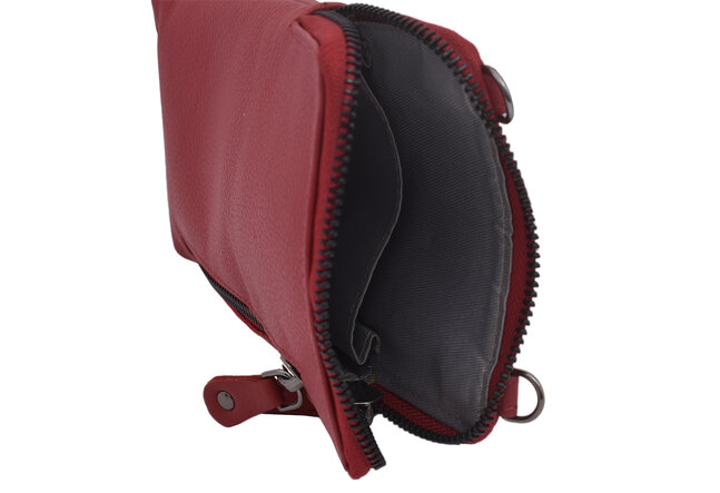 Dámská kožená crossbody kabelka červená 2511539