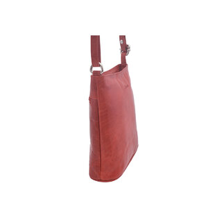 Dámská kožená crossbody kabelka červená 260112