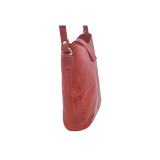 Dámská kožená crossbody kabelka červená 260113