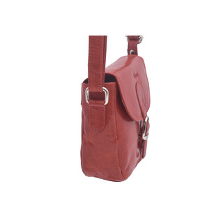 Dámská kožená crossbody kabelka červená 260115