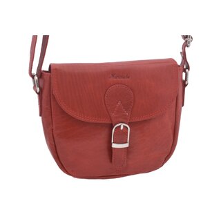 Dámská kožená crossbody kabelka červená 260115