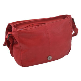 Dámská kožená crossbody kabelka červená 270112