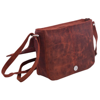 Dámská kožená crossbody kabelka červená 450112