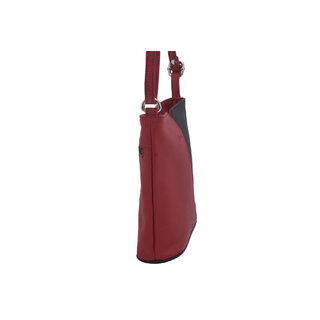 Dámská kožená crossbody kabelka červená/černá 260112