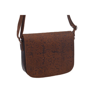 Dámská kožená crossbody kabelka hnědá 250112