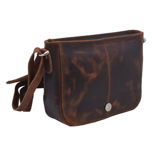Dámská kožená crossbody kabelka hnědá 250112