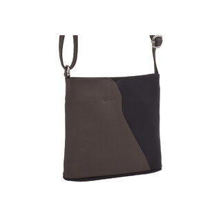 Dámská kožená crossbody kabelka hnědá/tmavěhnědá 260112