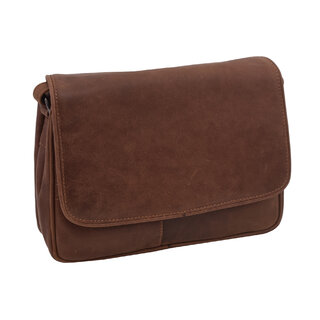 Dámská kožená crossbody kabelka koňak 220108