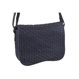Dámská kožená crossbody kabelka modrá 270112