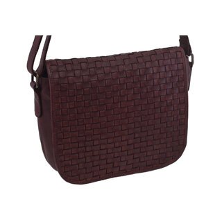 Dámská kožená crossbody kabelka tmavěhnědá 270112