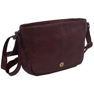 Dámská kožená crossbody kabelka tmavěhnědá 270112