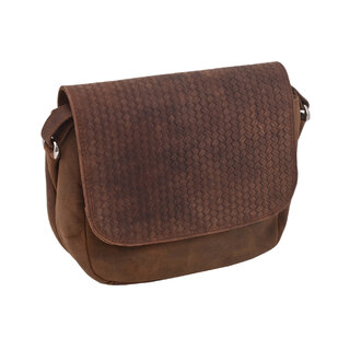 Dámská kožená crossbody kabelka tmavěhnědá 510106