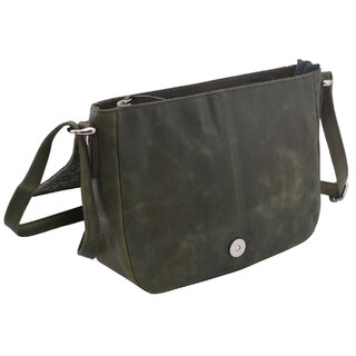 Dámská kožená crossbody kabelka zelená 250112
