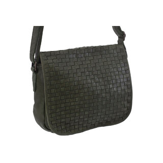 Dámská kožená crossbody kabelka zelená 270112