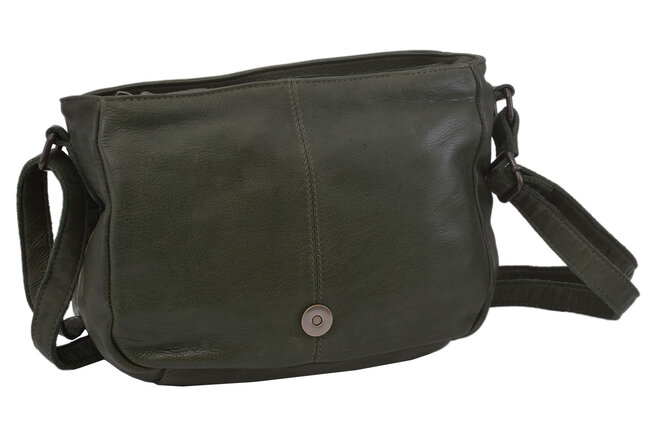 Dámská kožená crossbody kabelka zelená 270112