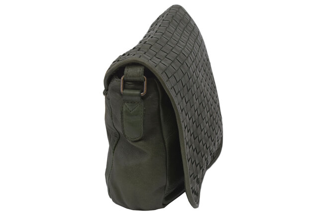 Dámská kožená crossbody kabelka zelená 270112