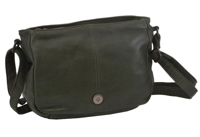 Dámská kožená crossbody kabelka zelená 270112