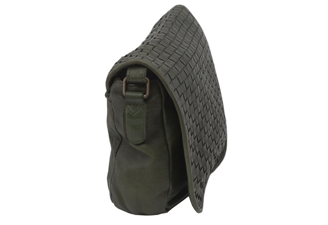 Dámská kožená crossbody kabelka zelená 270112
