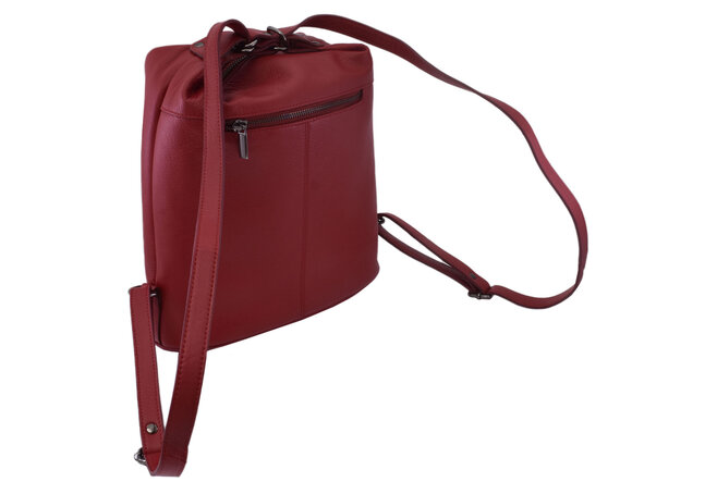 Dámská kožená kabelka červená 250702
