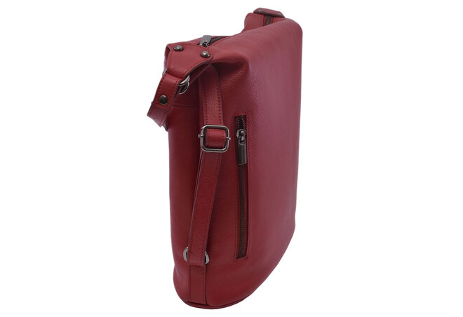 Dámská kožená kabelka červená 250702