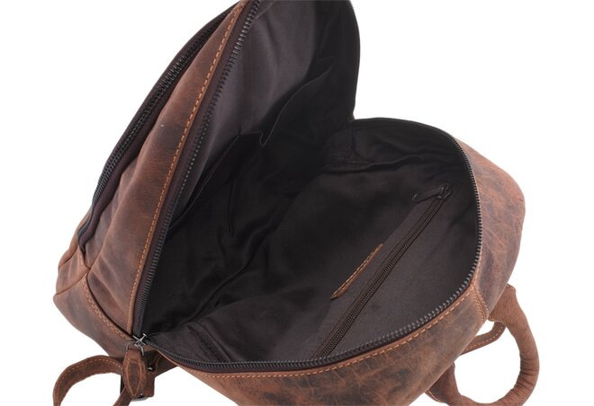 Dámský kožený batoh hnědý hunter 250103