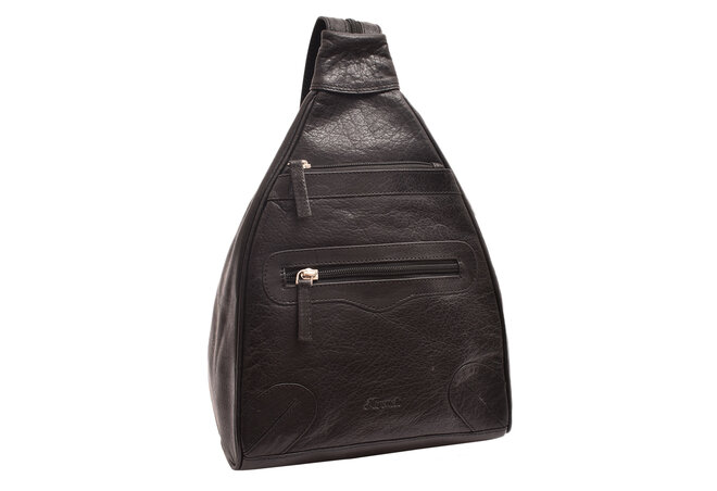 Dámský kožený batůžek černý 4602