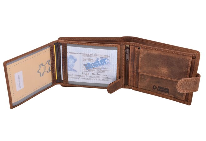 Myslivecký dárkový set sv. Hubert 315 - pánská peněženka 2911906-37-01 a pánský opasek 747