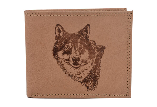 Pánská peněženka MERCUCIO natural vzor 2 vlk hlava 2911911