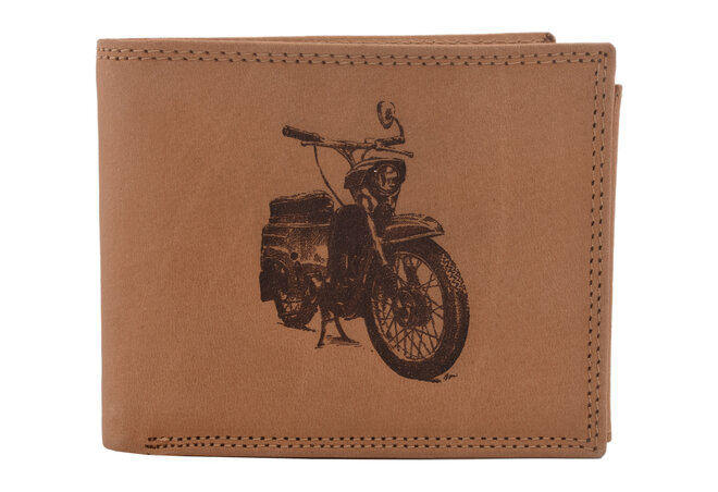 Pánská peněženka MERCUCIO natural vzor 64 motorka retro 2911911