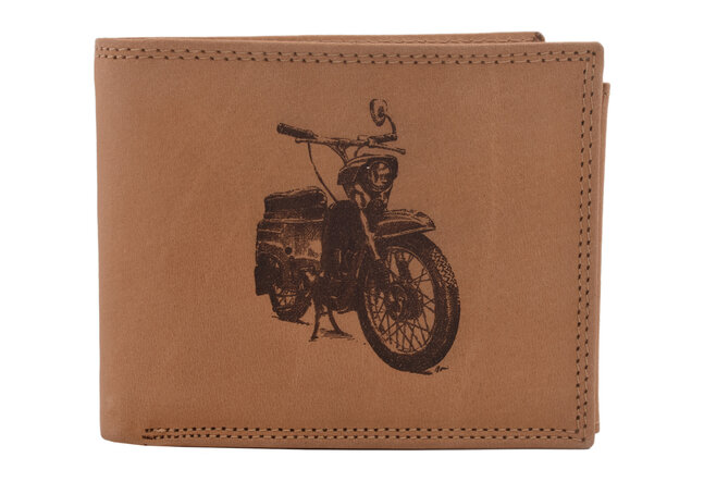 Pánská peněženka MERCUCIO natural vzor 64 motorka retro 2911911