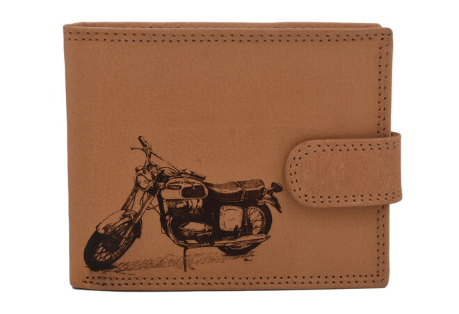 Pánská peněženka MERCUCIO natural vzor 65 motorka retro II 2911927