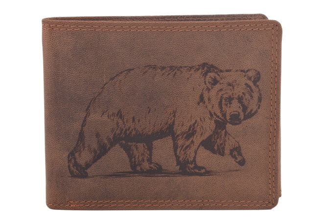Pánská peněženka MERCUCIO světlehnědá vzor 20 medvěd 2911908