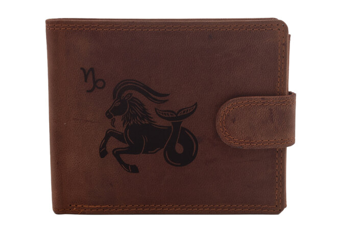 Pánská peněženka MERCUCIO světlehnědá vzor 35 znamení kozoroh 2911906