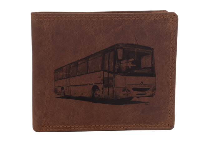 Pánská peněženka MERCUCIO světlehnědá vzor 53 autobus 2911908