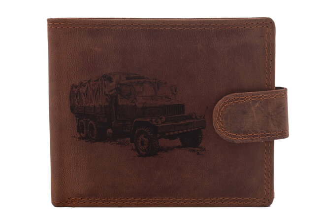 Pánská peněženka MERCUCIO světlehnědá vzor 67 retro nákladní auto 2911906