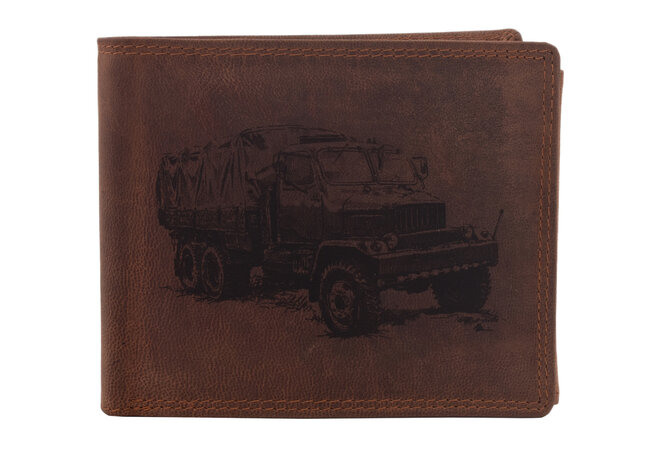 Pánská peněženka MERCUCIO světlehnědá vzor 67 retro nákladní auto 2911908