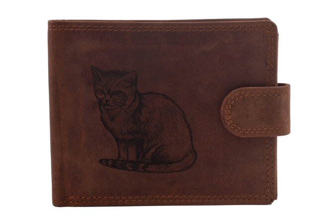Pánská peněženka MERCUCIO světlehnědá vzor 88 kočka 2911906