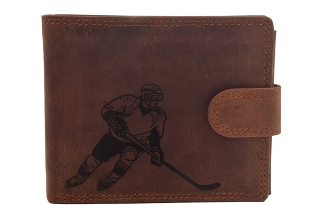 Pánská peněženka MERCUCIO světlehnědá vzor 91 hokejista 2911906