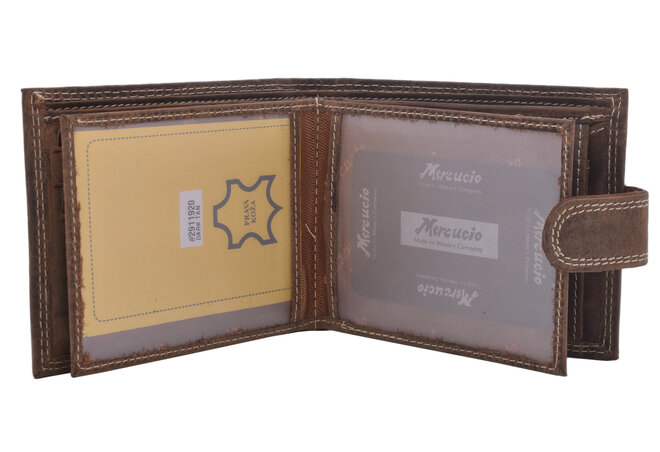 Pánská peněženka MERCUCIO tmavěhnědá 2911920 (logo)