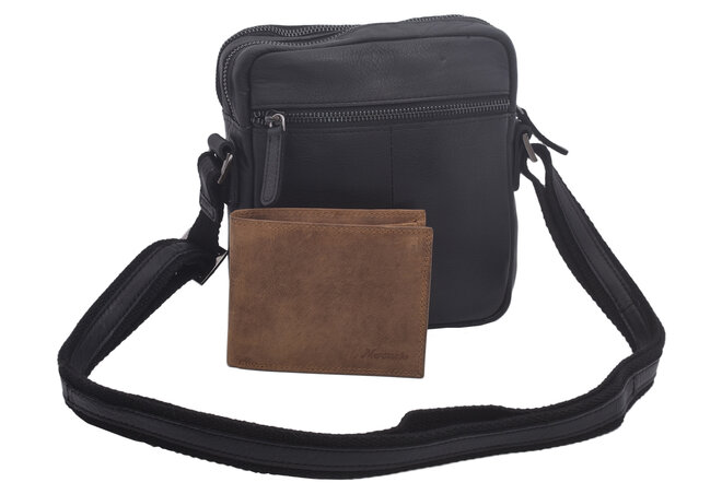 Pánské kožené crossbody černá nappa 250849